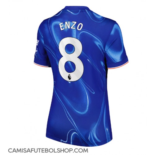 Camisa de time de futebol Chelsea Enzo Fernandez #8 Replicas 1º Equipamento Feminina 2024-25 Manga Curta